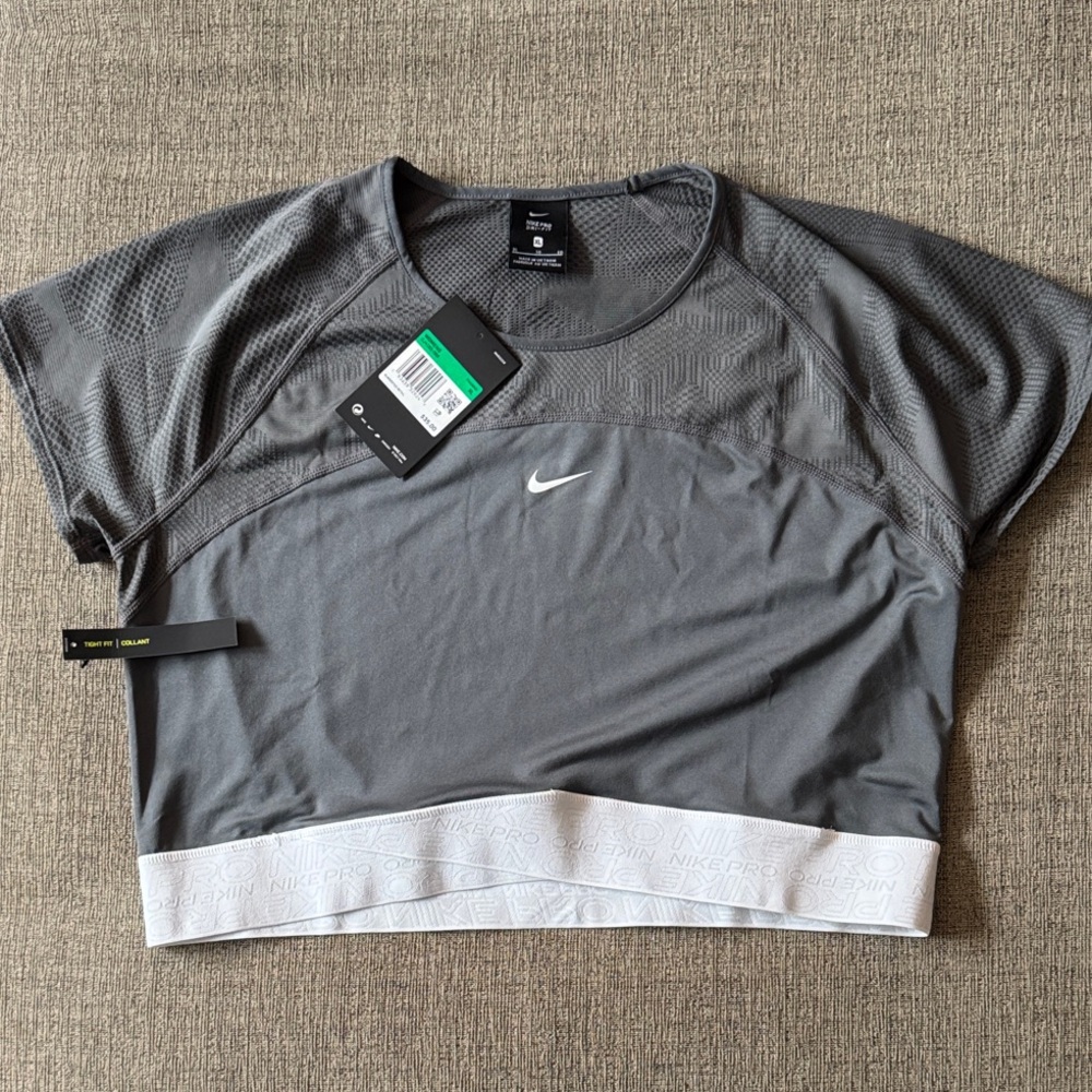 Nike Pro Dri-Fit Cropped Training Top Gray Women’s NWT